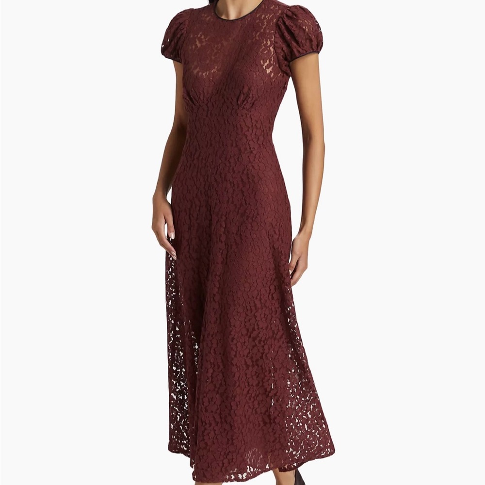 Doen Burgundy Lace Midi Dress